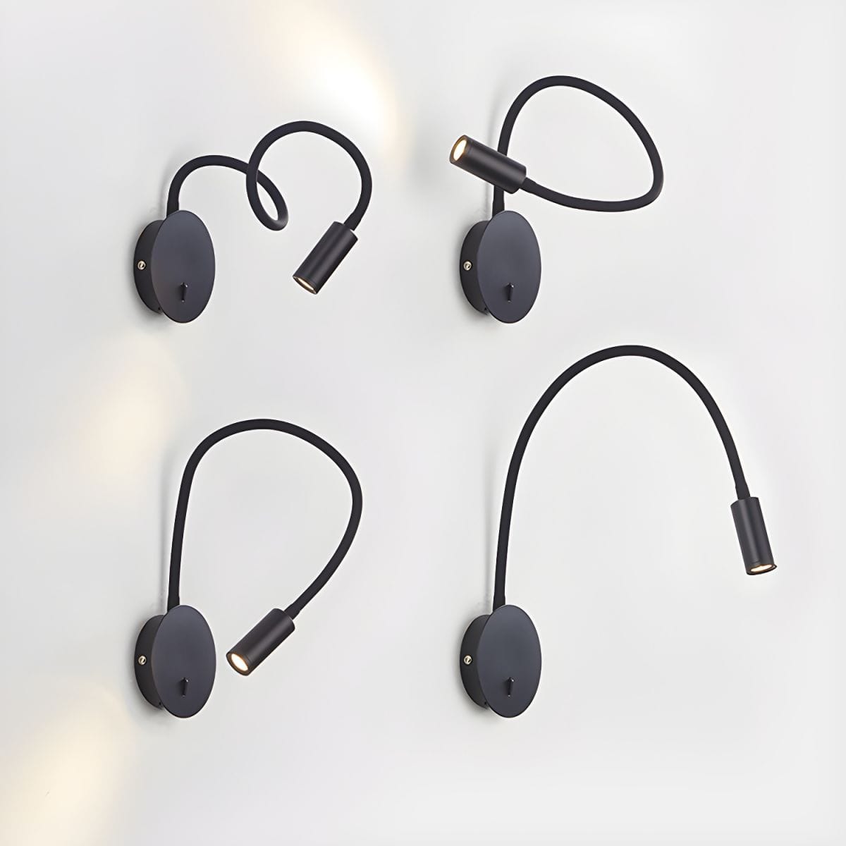 GYS LED Desk Lamp with Switch - 3W Flexible Reading Light in White/Black Norenza