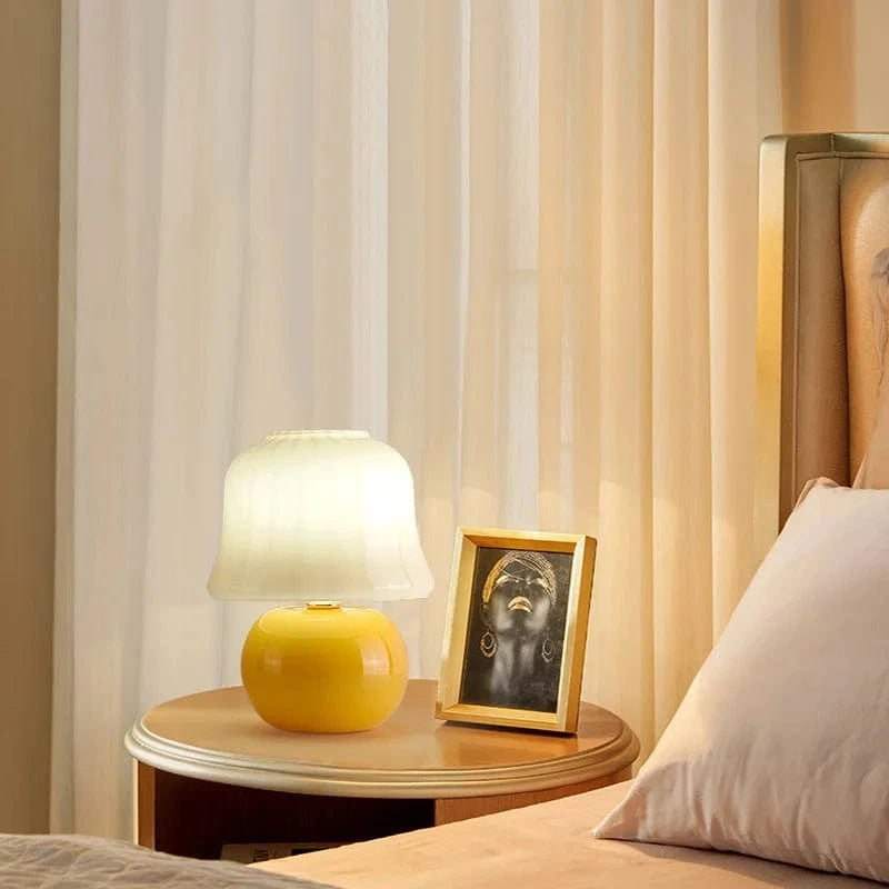 Handmade Glass Mushroom Nightstand Lamp for Cozy Décor Norenza