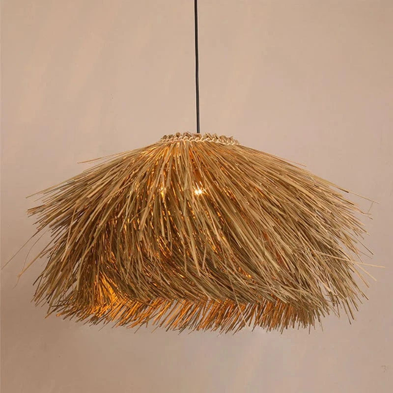 Handmade Woven Rattan Japanese Wabi Sabi LED Chandelier Pendant Light for Home, Restaurant & Bar 15.7" (40 cm) Norenza