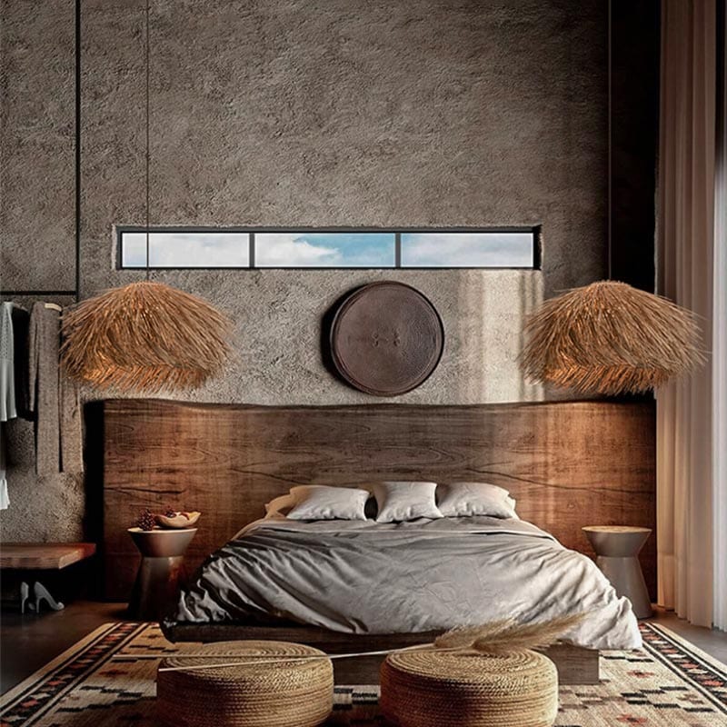 Handmade Woven Rattan Japanese Wabi Sabi LED Chandelier Pendant Light for Home, Restaurant & Bar Norenza