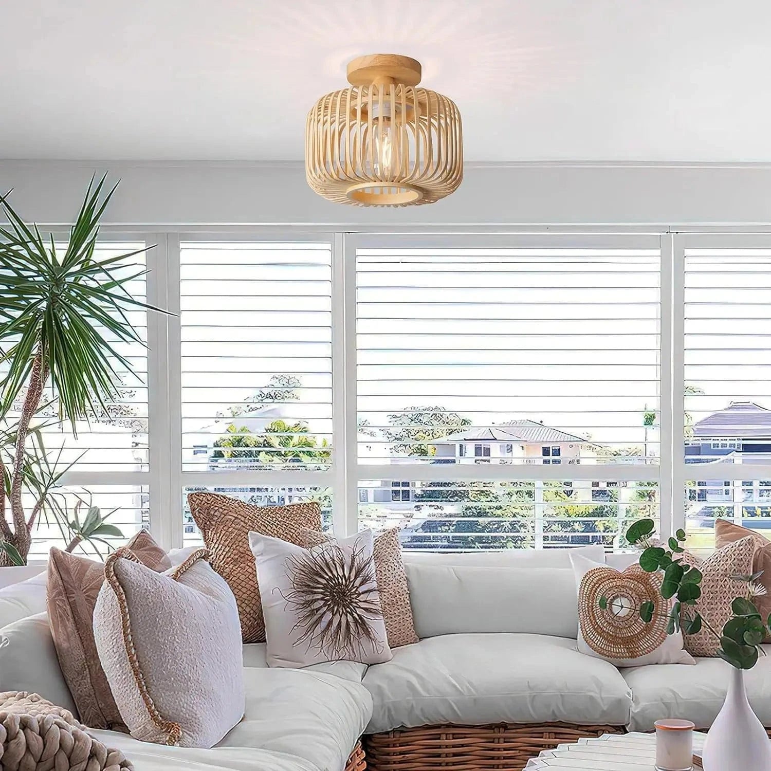 Handwoven Bamboo Ceiling Light for Creative Decor Ceiling Norenza