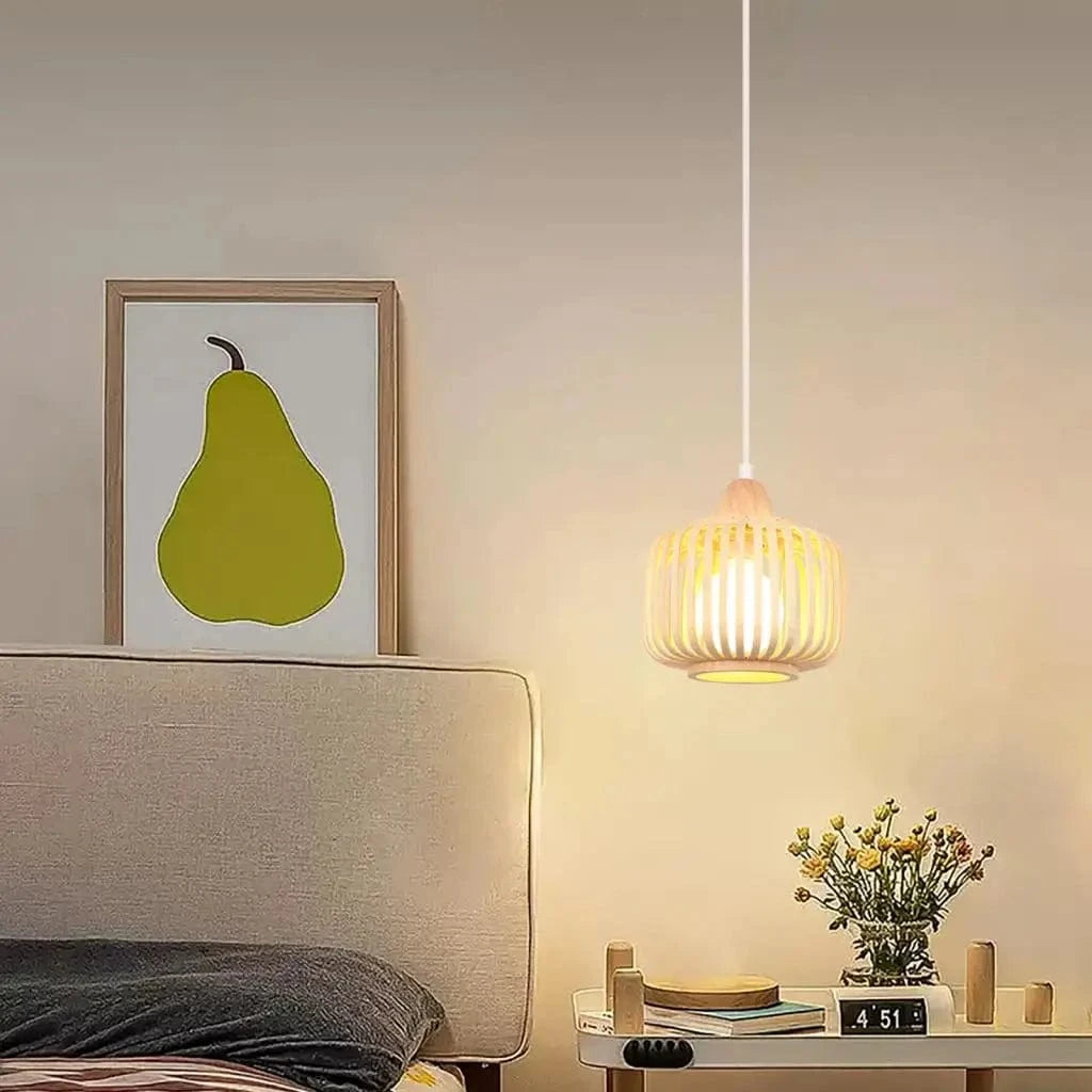 Handwoven Bamboo Ceiling Light for Creative Decor Hanging Norenza