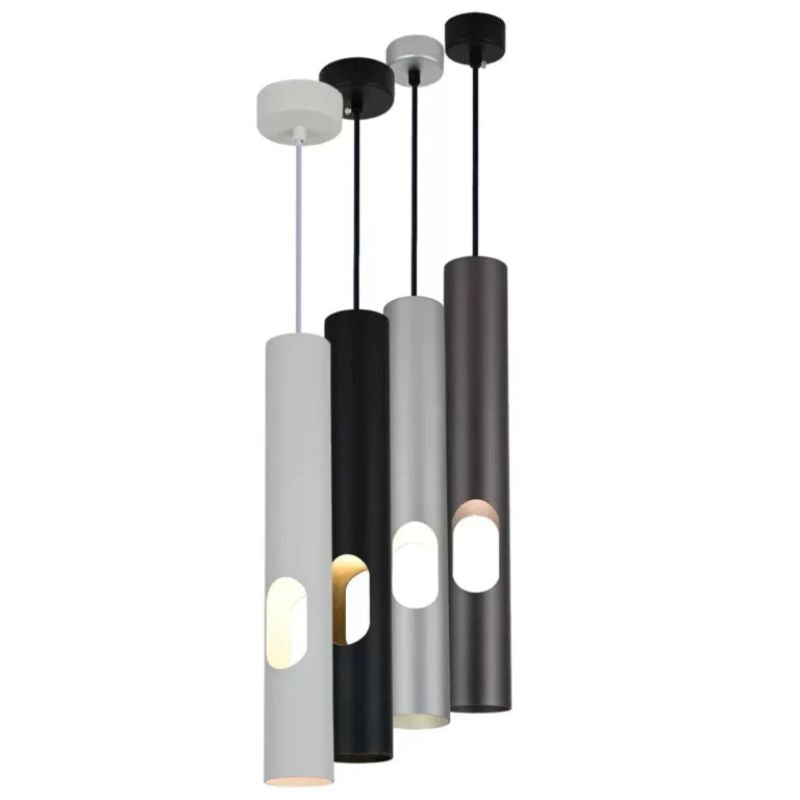 Modern LED Suspension Light with Cylindrical Aluminum Tube for Hotels
