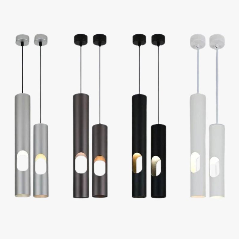 Modern LED Suspension Light with Cylindrical Aluminum Tube for Hotels