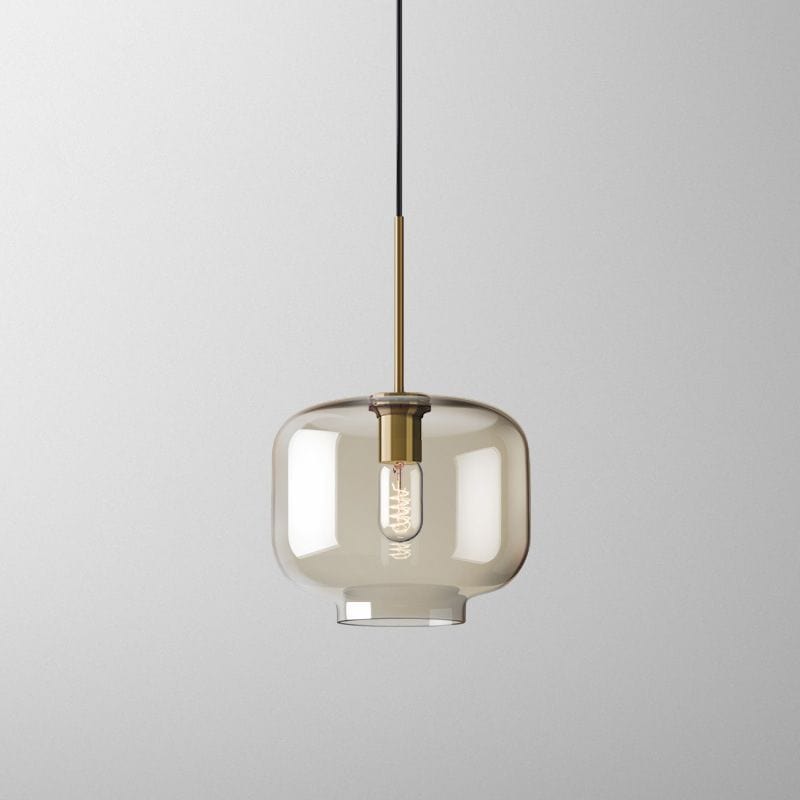 Industrial Amber Glass LED Pendant Light C Norenza