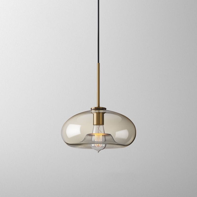Industrial Amber Glass LED Pendant Light D Norenza