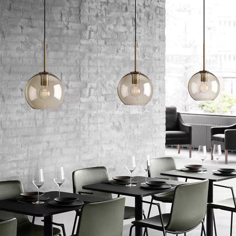 Industrial Amber Glass LED Pendant Light Norenza