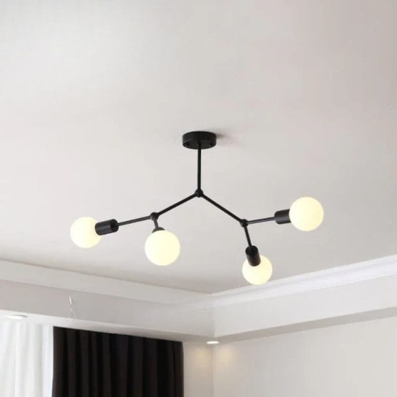 Industrial LED Chandelier with Multiple Metal Branches Black / 4 lights Norenza