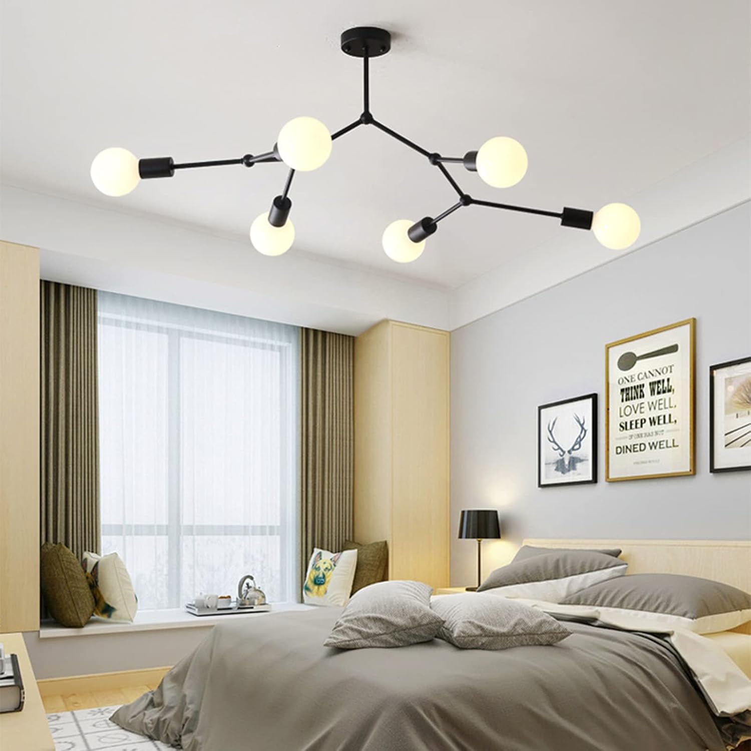 Industrial LED Chandelier with Multiple Metal Branches Norenza