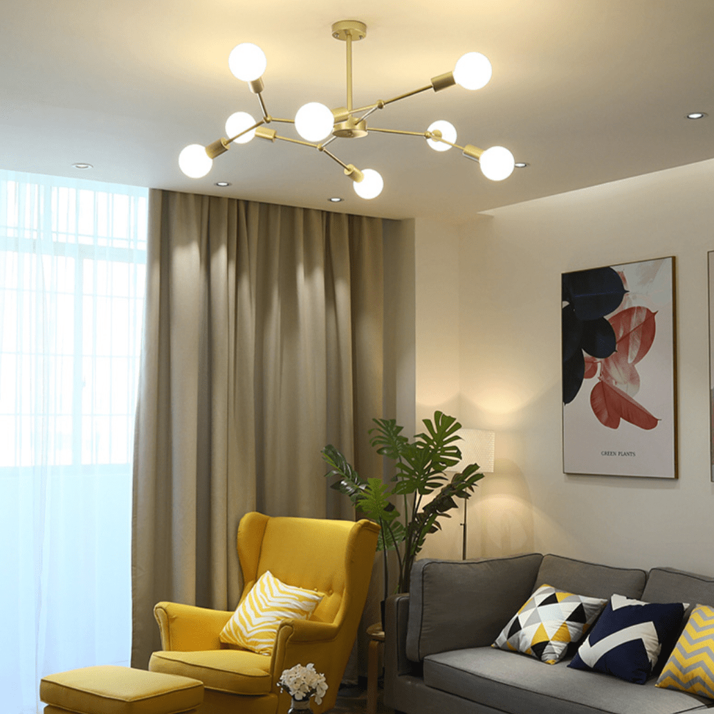 Industrial LED Chandelier with Multiple Metal Branches Rally Norenza