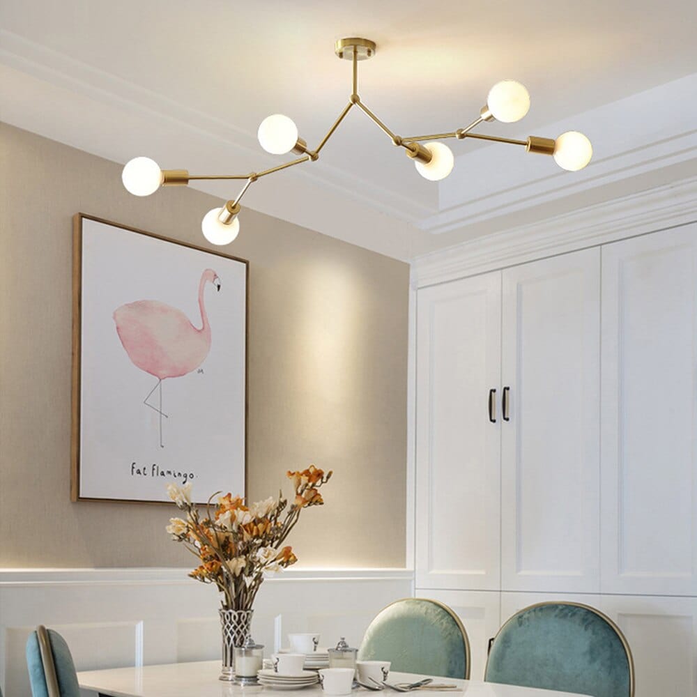 Industrial LED Chandelier with Multiple Metal Branches Rally Norenza