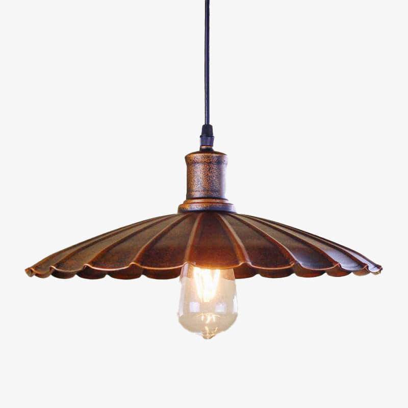 Industrial LED Pendant Light with Copper Metal Shade Norenza