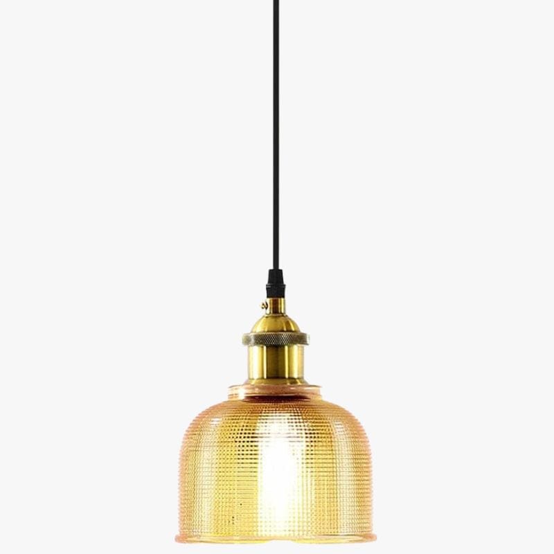 Industrial Style Frosted Glass Bowl Pendant Light Yellow Norenza