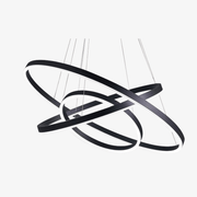 Intertwined Circle Design Chandelier Black / 3 rings - (15.7" – 23.6" – 31.5") Norenza