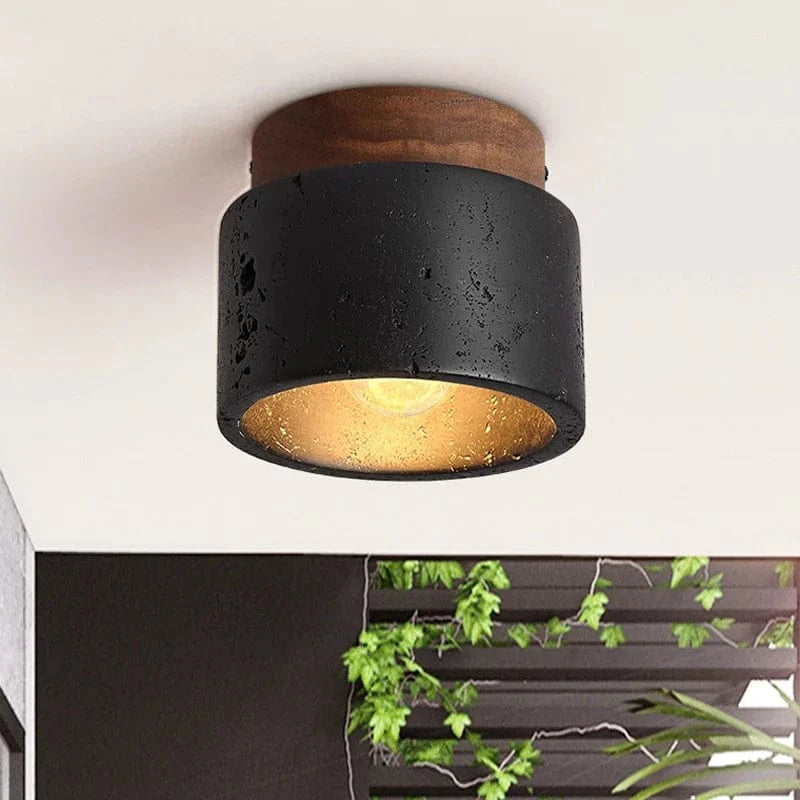 Italian Black Travertine Spot Ceiling Light Norenza