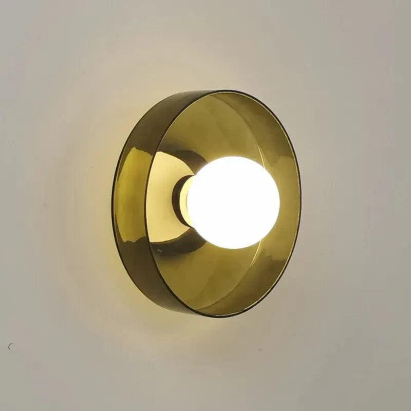 Italian Glass Wall Sconce in White, Green, and Orange Green / Petit diamètre 25cm / Lumière chaude 3000k Norenza
