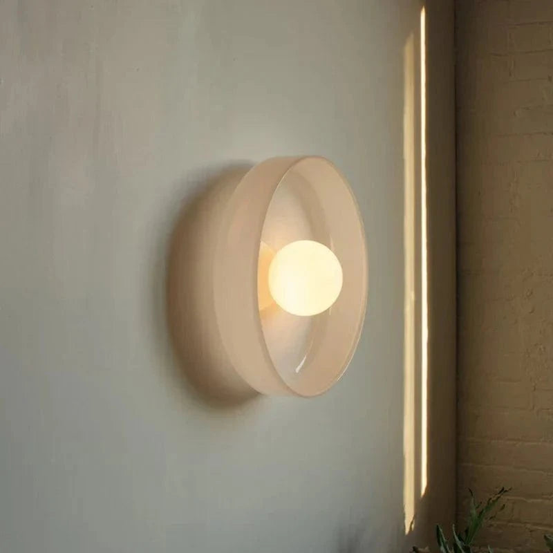 Italian Glass Wall Sconce in White, Green, and Orange Norenza