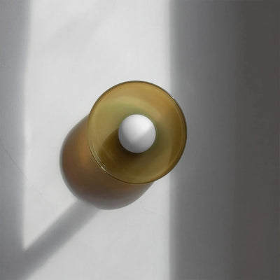 Italian Glass Wall Sconce in White, Green, and Orange