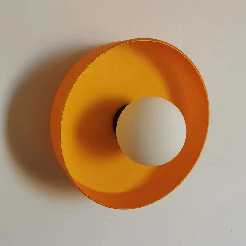 Italian Glass Wall Sconce in White, Green, and Orange Norenza