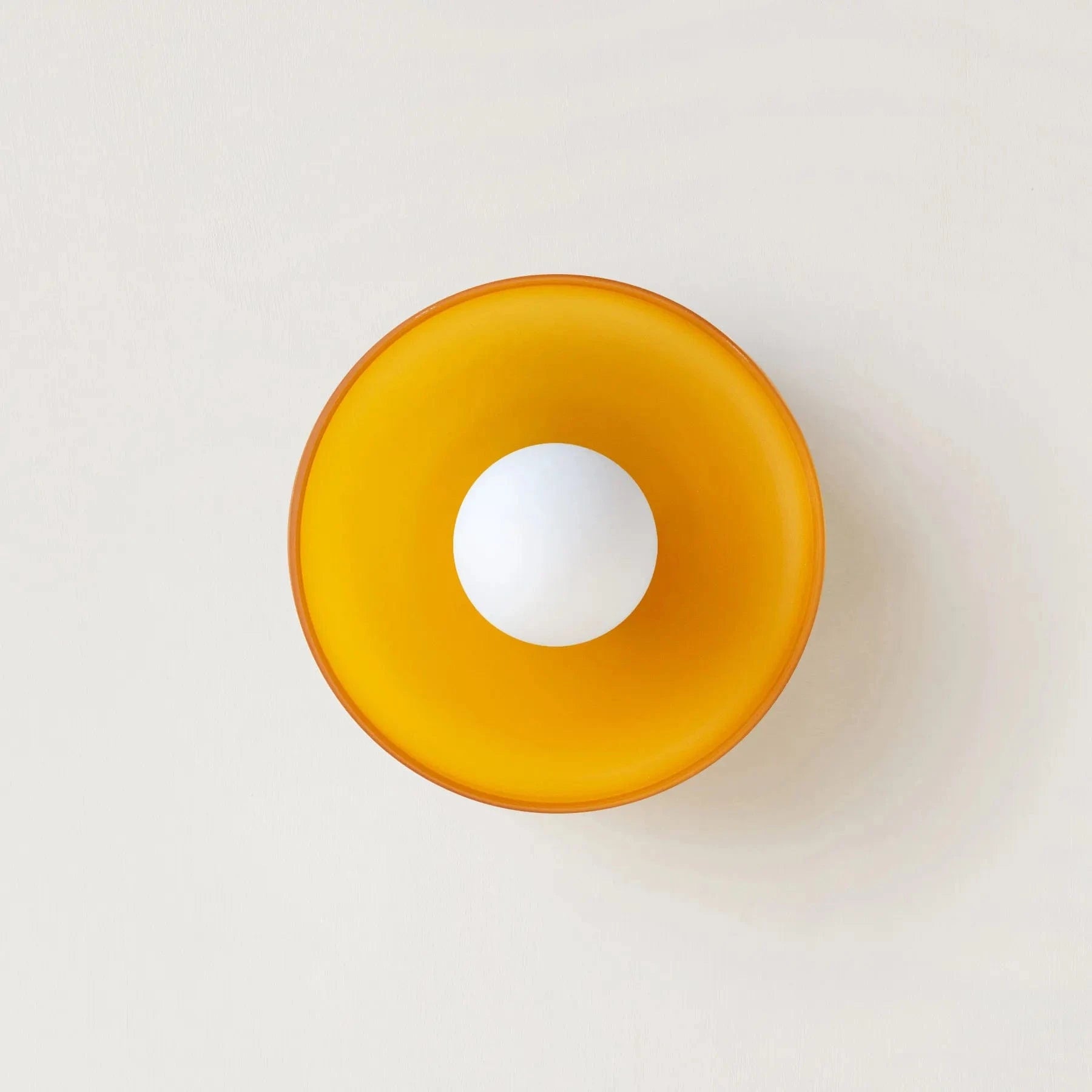 Italian Glass Wall Sconce in White, Green, and Orange Orange / Petit diamètre 25cm / Lumière chaude 3000k Norenza