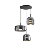 Italian Minimalist Glass Pendant Light for Modern Lighting Black / 3 lights Norenza