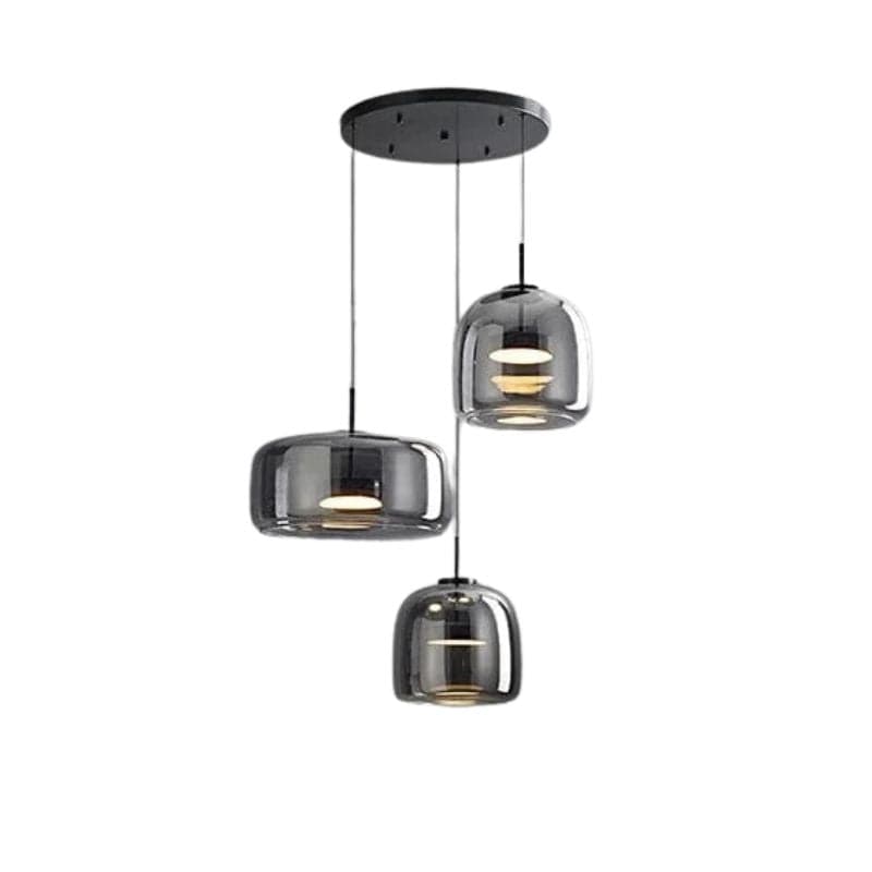 Italian Minimalist Glass Pendant Light for Modern Lighting Black / 3 lights Norenza