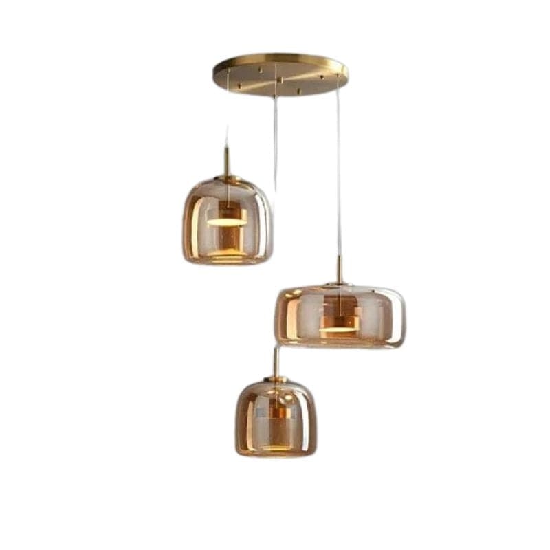 Italian Minimalist Glass Pendant Light for Modern Lighting Bronze / 3 lights Norenza