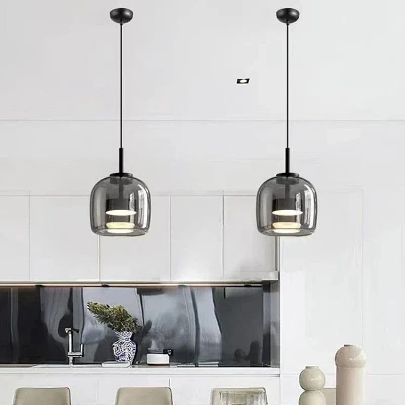 Italian Minimalist Glass Pendant Light for Modern Lighting Norenza