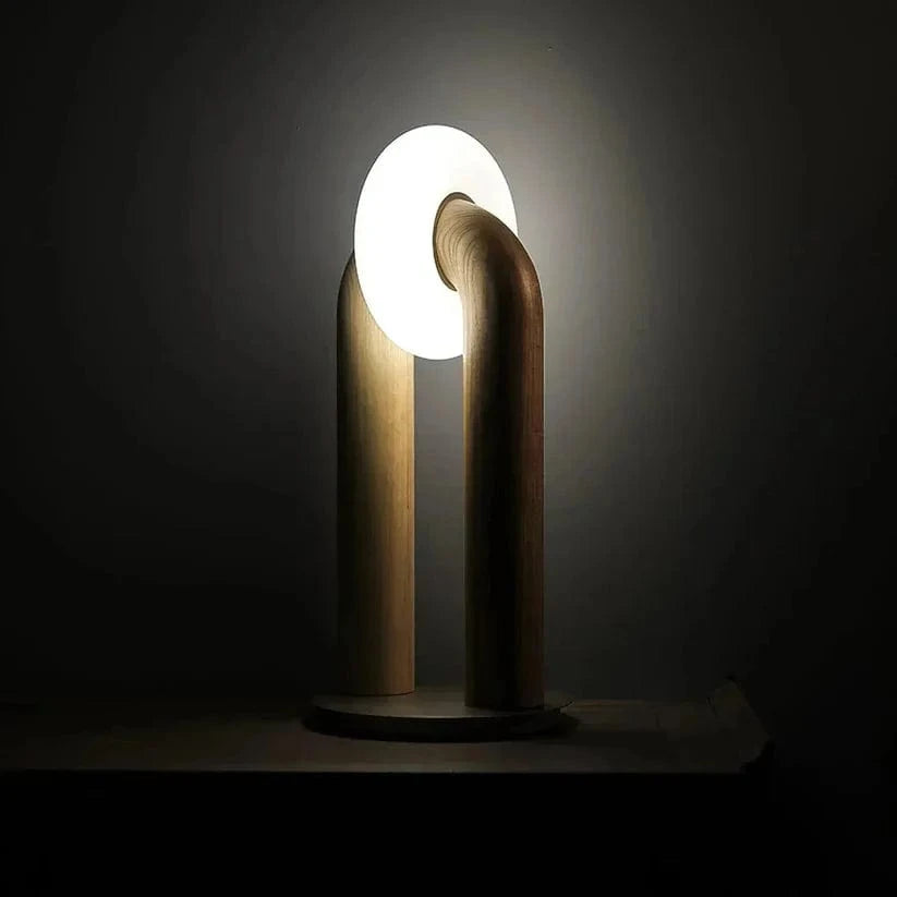 Japanese Retro Wooden Touch Lamp - Artistic & Adjustable Design Norenza
