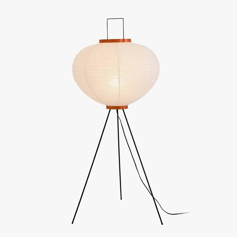 Japanese Rice Paper Floor Lamp with Tripod Stand Norenza