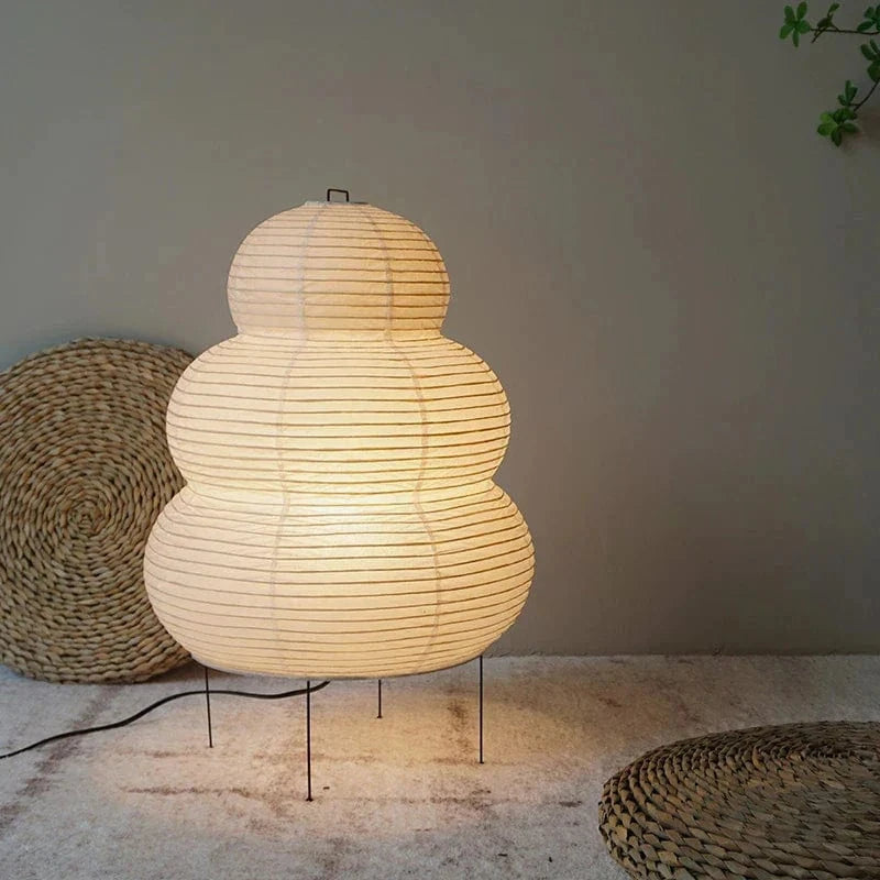 Japanese Style Rice Paper Tripod Table Lamp - Creative Home Decor for Living Room, Study, and Bedroom - E27 Bulb B Norenza