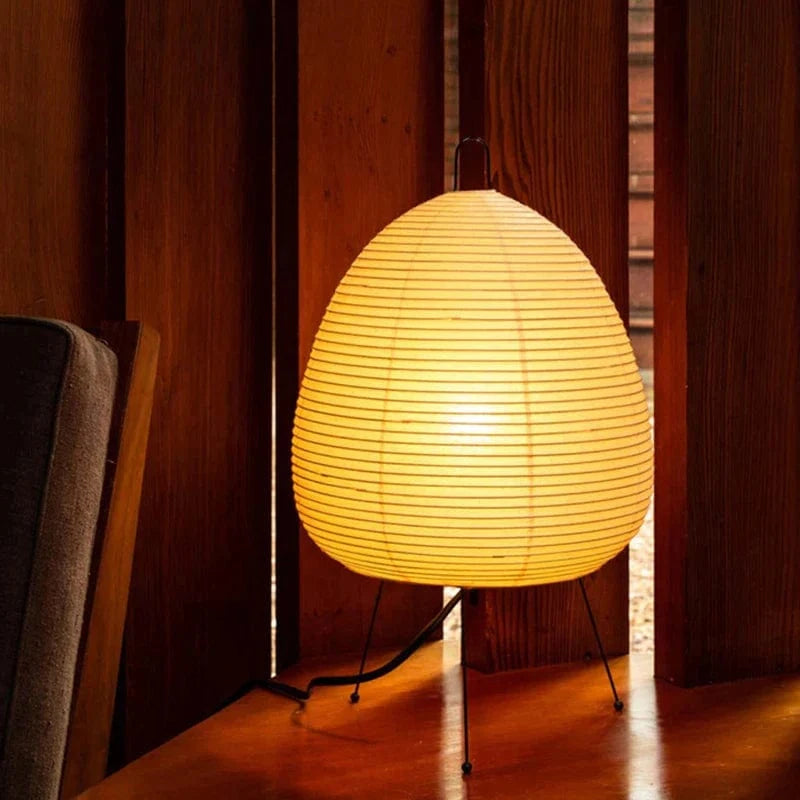 Japanese Style Rice Paper Tripod Table Lamp - Creative Home Decor for Living Room, Study, and Bedroom - E27 Bulb Norenza