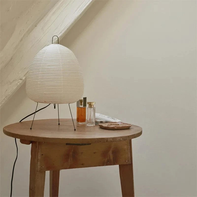 Japanese Style Rice Paper Tripod Table Lamp - Creative Home Decor for Living Room, Study, and Bedroom - E27 Bulb Norenza