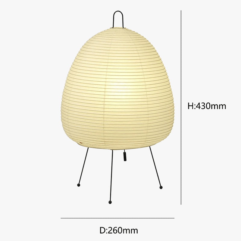 Japanese Style Rice Paper Tripod Table Lamp - Creative Home Decor for Living Room, Study, and Bedroom - E27 Bulb Norenza