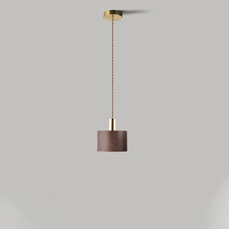 Japanese Wabi-Sabi Nightstand Lamp in Iron and Wood Brown Norenza