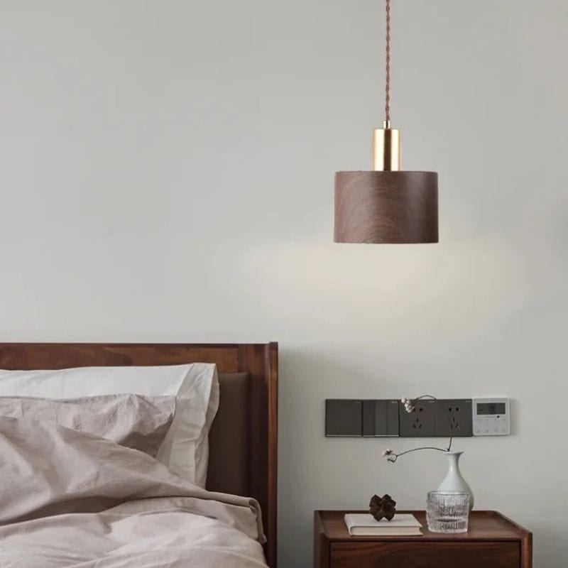 Japanese Wabi-Sabi Nightstand Lamp in Iron and Wood Norenza