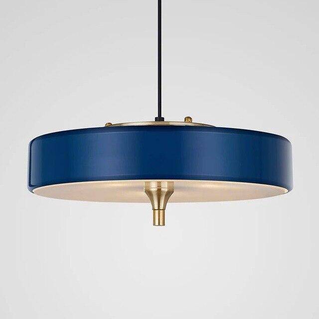 Juna Style Metal Circular Shade LED Pendant Light Blue Norenza