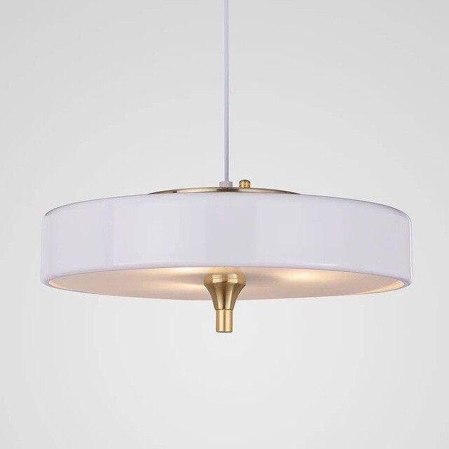 Juna Style Metal Circular Shade LED Pendant Light White Norenza