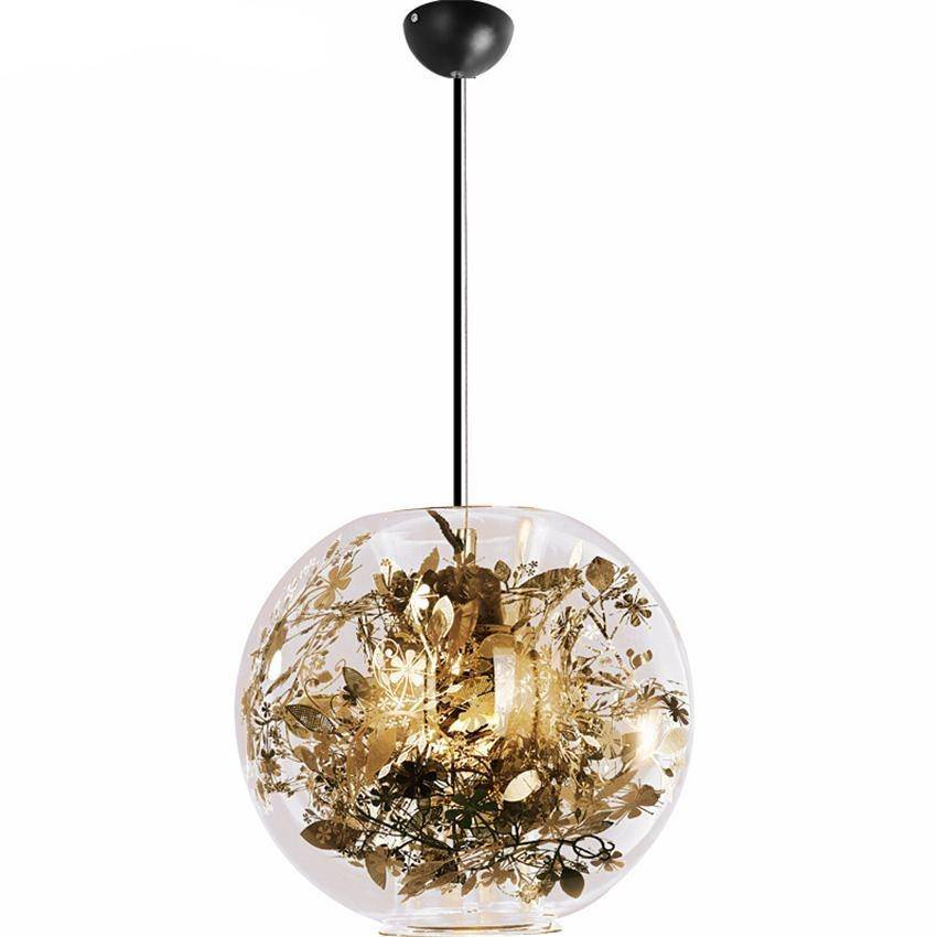 Kevin Reilly Gold Flower Glass LED Pendant Light Norenza