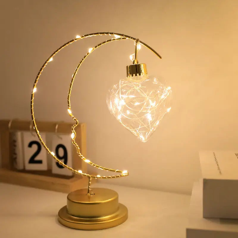 LED Star and Moon Table Lamp for Night Light and Desk