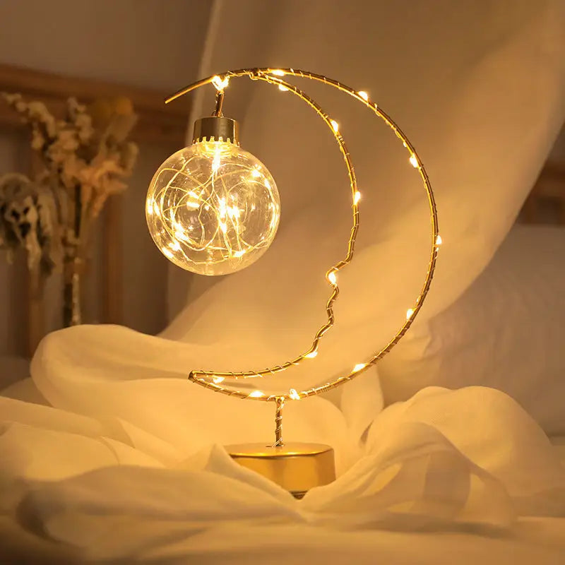 LED Star and Moon Table Lamp for Night Light and Desk