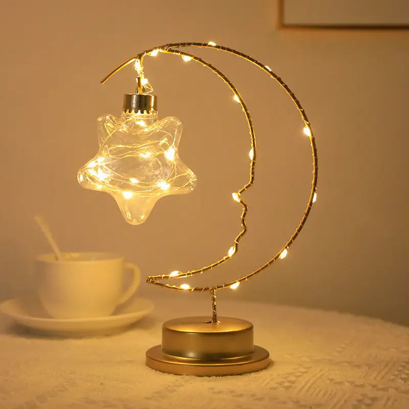 LED Star and Moon Table Lamp for Night Light and Desk