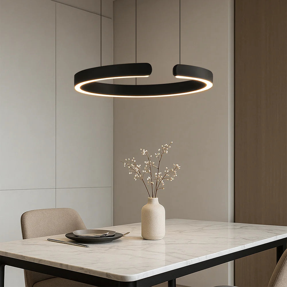 Adjustable Nordic LED Ring Suspension Light for Dining Room, Living Room, Kitchen, and Home Décor