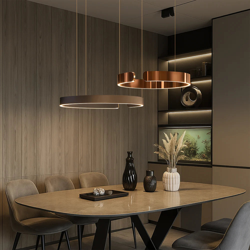 Adjustable Nordic LED Ring Suspension Light for Dining Room, Living Room, Kitchen, and Home Décor