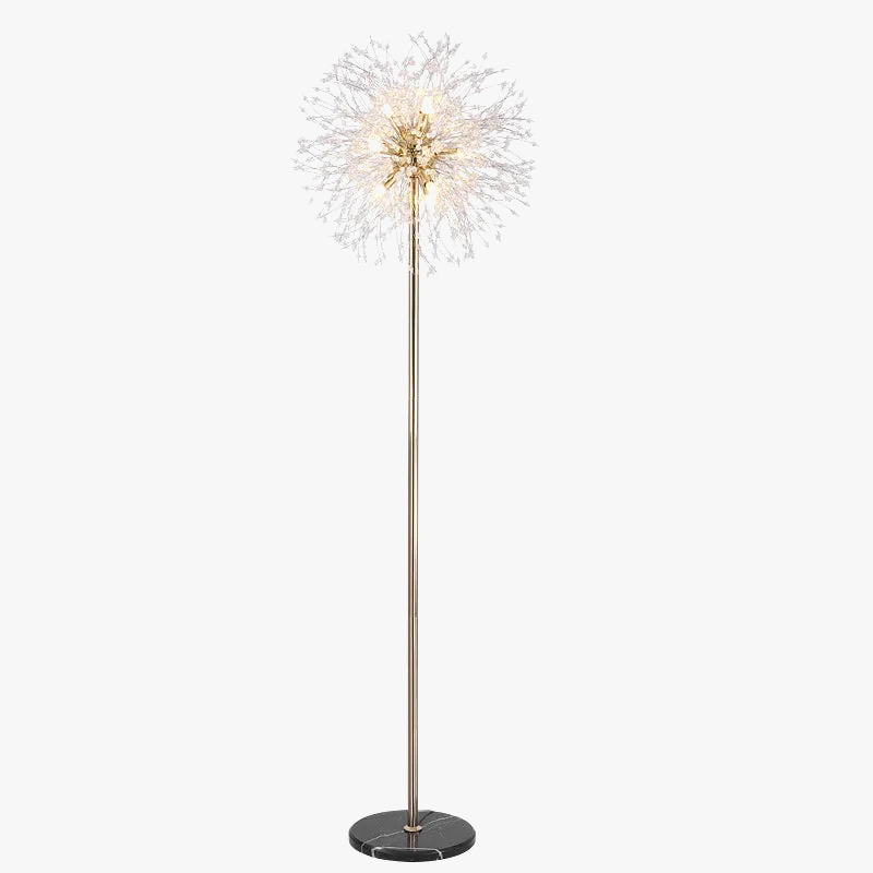 Luxury Scandinavian Dandelion Chrome Gold Floor Lamp for Interiors