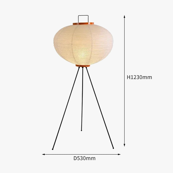 Japanese Rice Paper Floor Lamp with Tripod Stand
