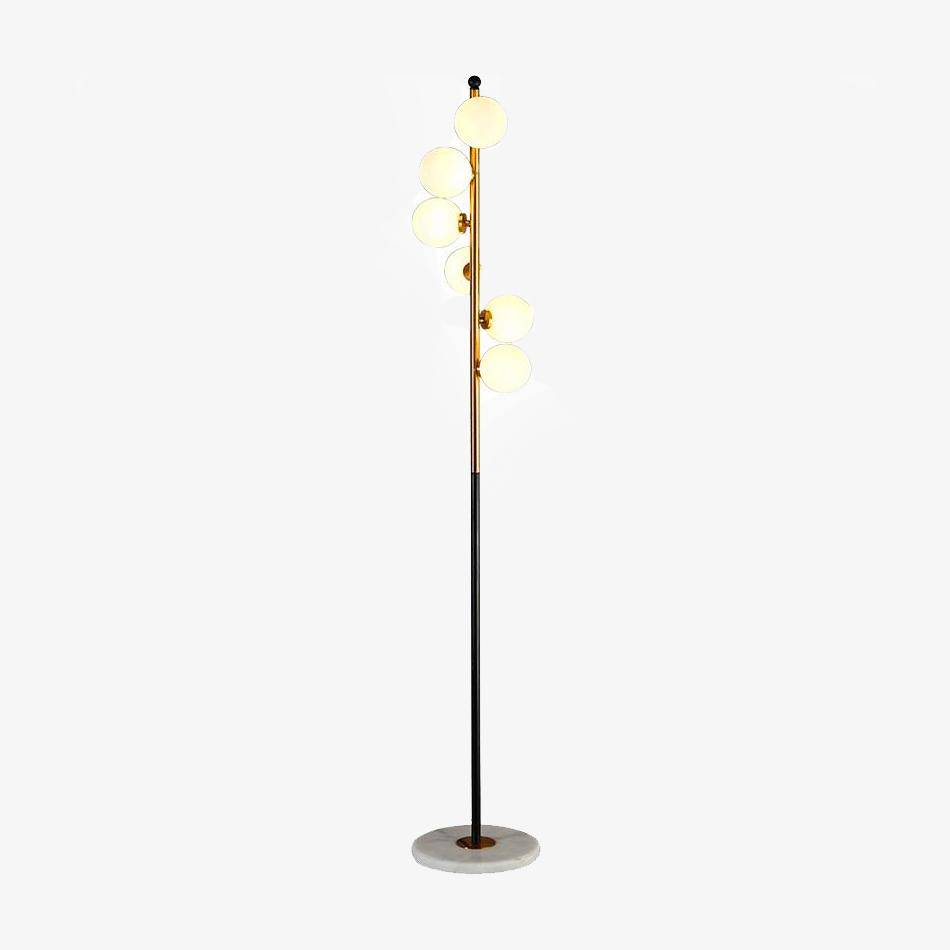 Modern Gold LED Floor Lamp with Glass Sphere