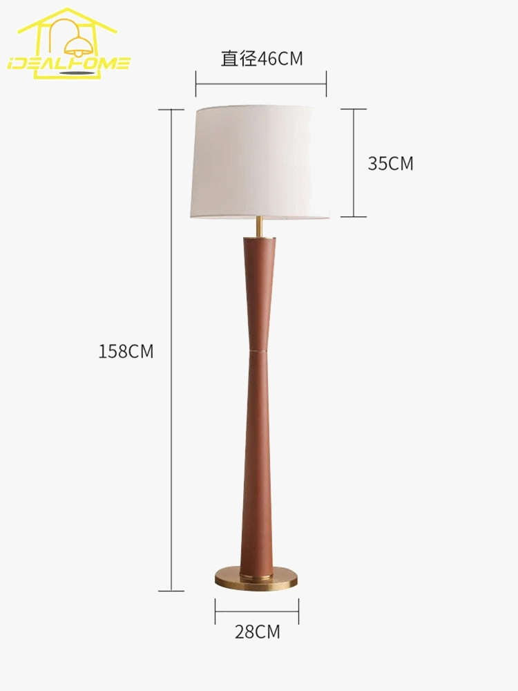 Minimalist Nordic Design Leather Floor Lamp in Iron