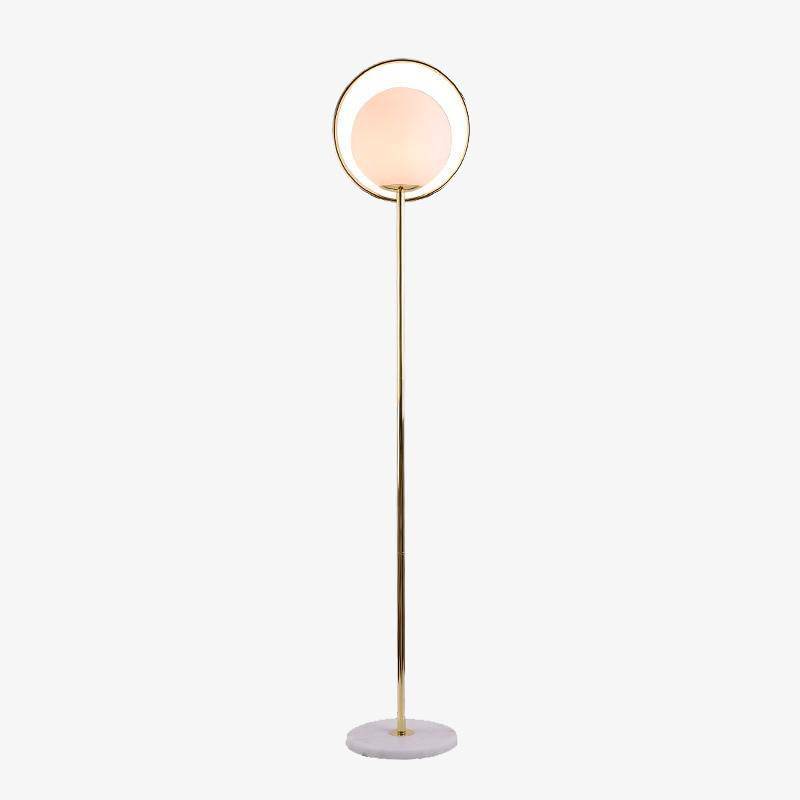 Gold LED Floor Lamp with Glass Ball Shade