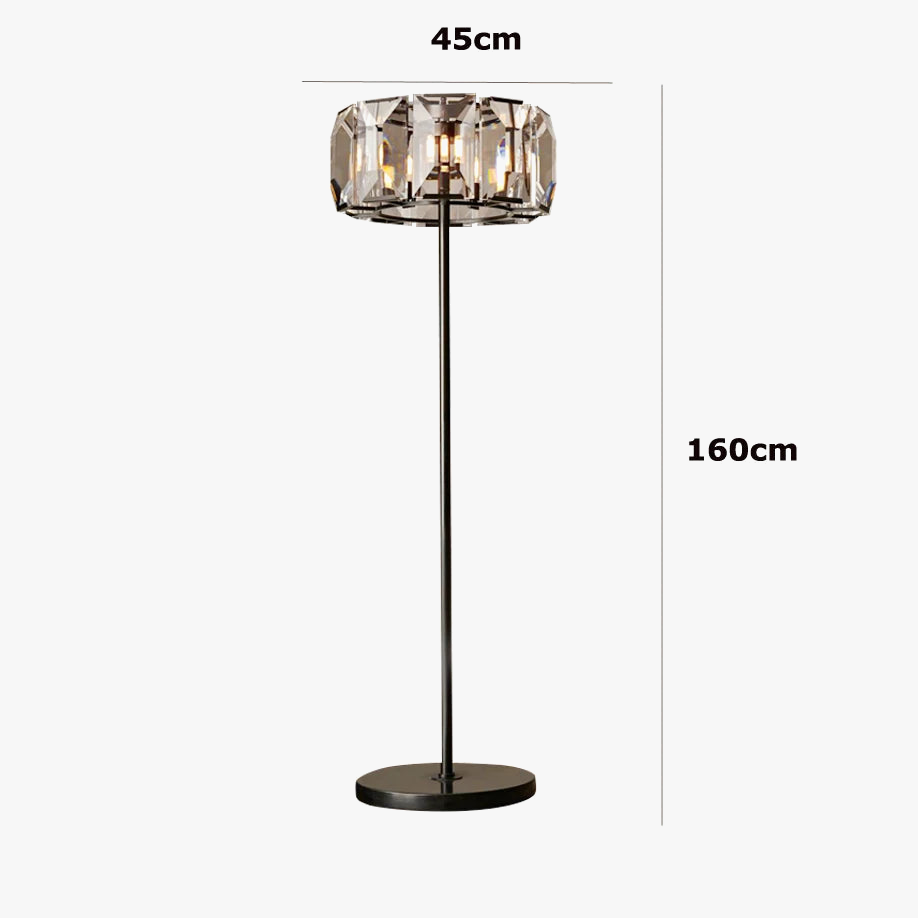 Vintage Crystal LED Floor Lamp with Dimmable Brightness